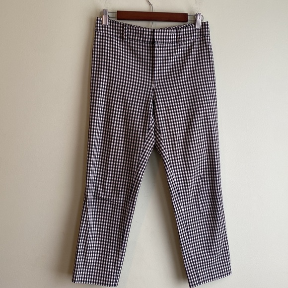 Club Monaco Gingham Houndstooth Print Straight Leg Pants - Picture 1 of 6